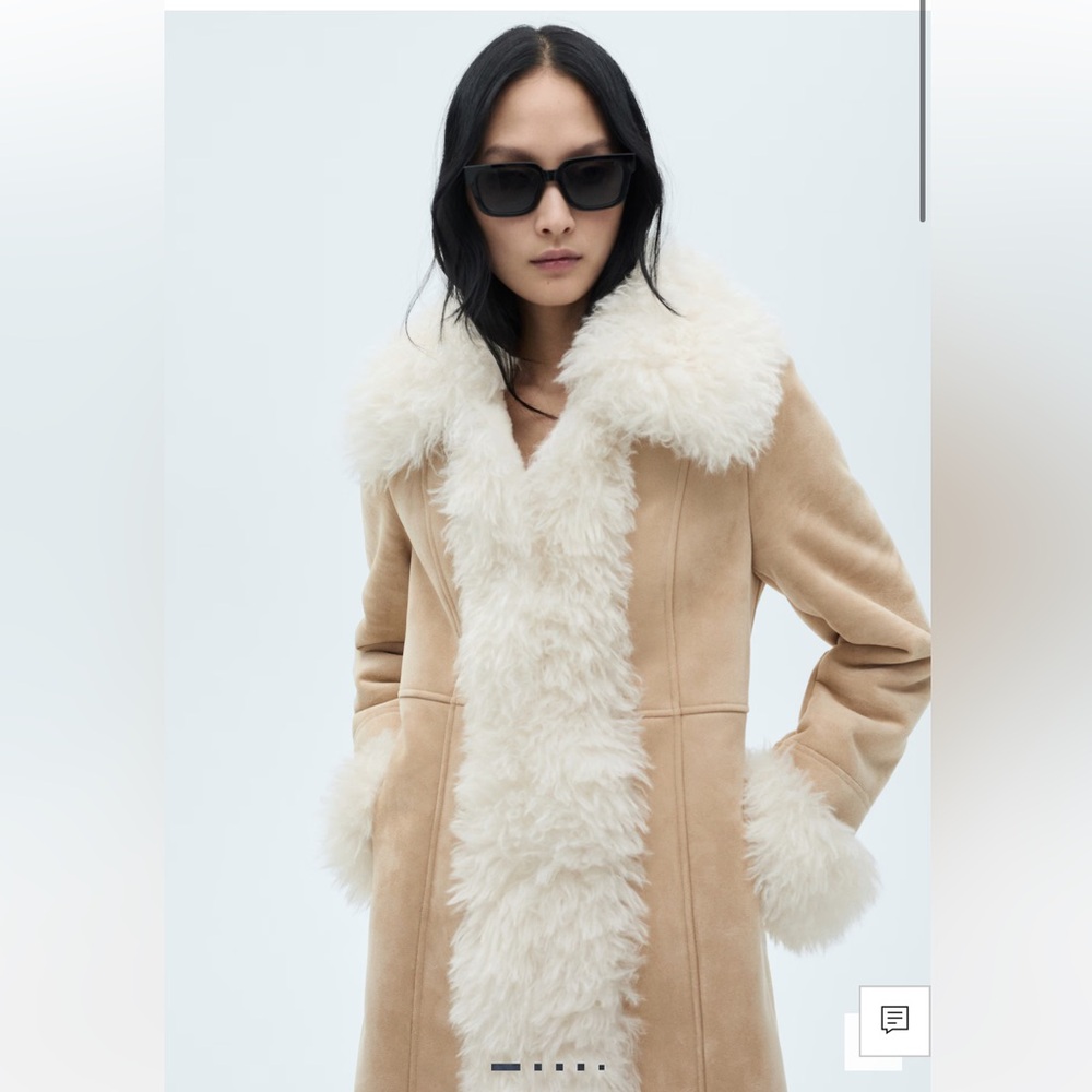 Mango shearling lined coat